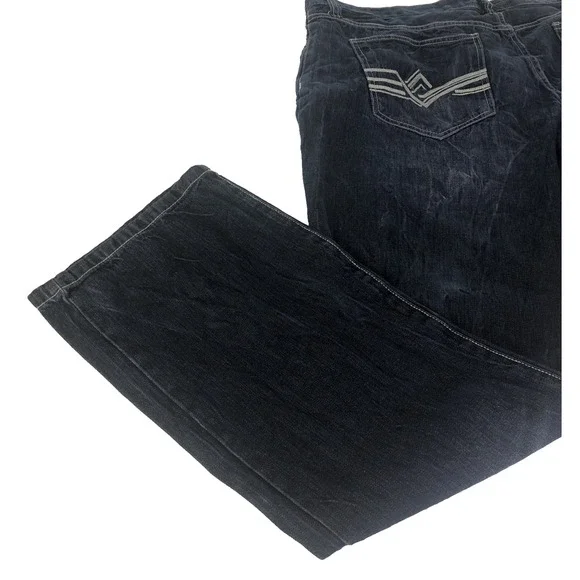 Ecko Unltd Men's Rhino Jeans 40x32 Straight Fit Blue Denim Embroidered Y2K 90s - Picture 12 of 15